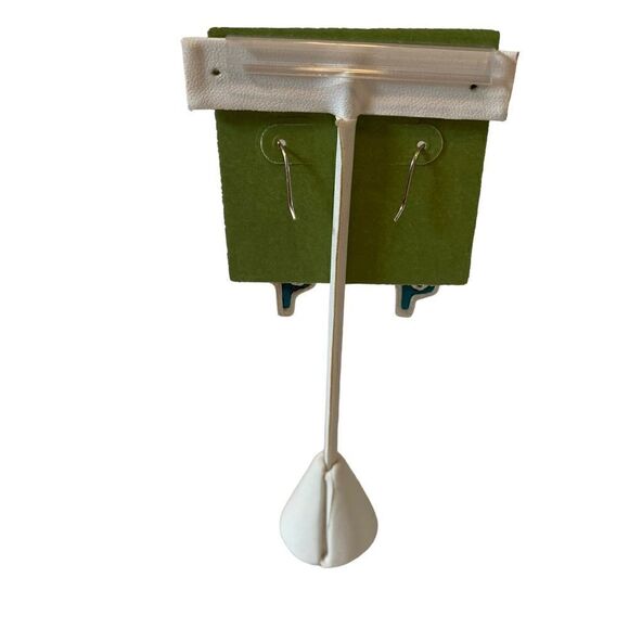 Seed & Sage Sterling Silver Turquoise Colored Cactus Drop Earrings 🌵🌵 - Picture 4 of 5